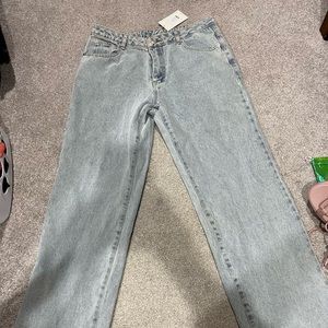 NWT fashion nova vintage edit straight leg split hem jeans